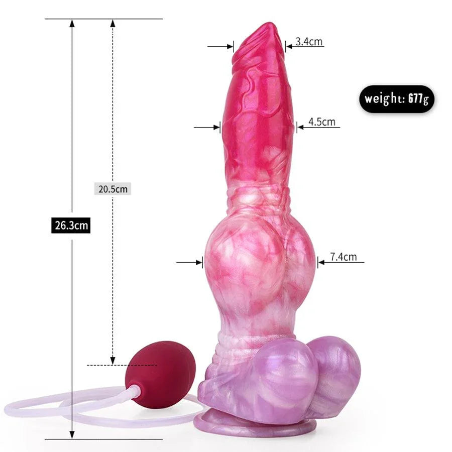 10 Inches Ejaculating Dog Dildo for Sale, crafted from premium silicone for a lifelike experience and realistic simulation.