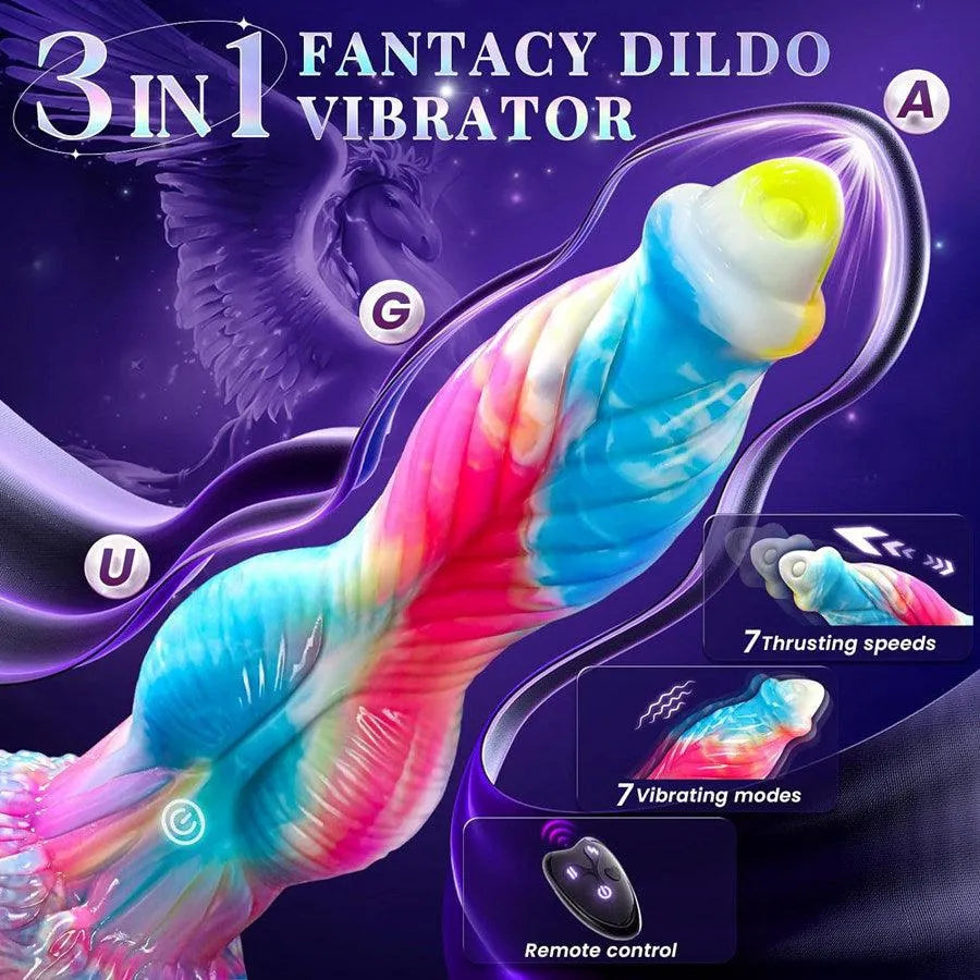 10 Zoll Fernbedienung thrusting geknoteter Dildo Vibrator in leuchtenden Farben für unvergleichliches Vergnügen.