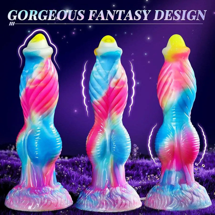 10 Zoll Remote Thrusting Knotted Dildo Vibrator in bunten Farben für unvergleichliches Vergnügen und Komfort.