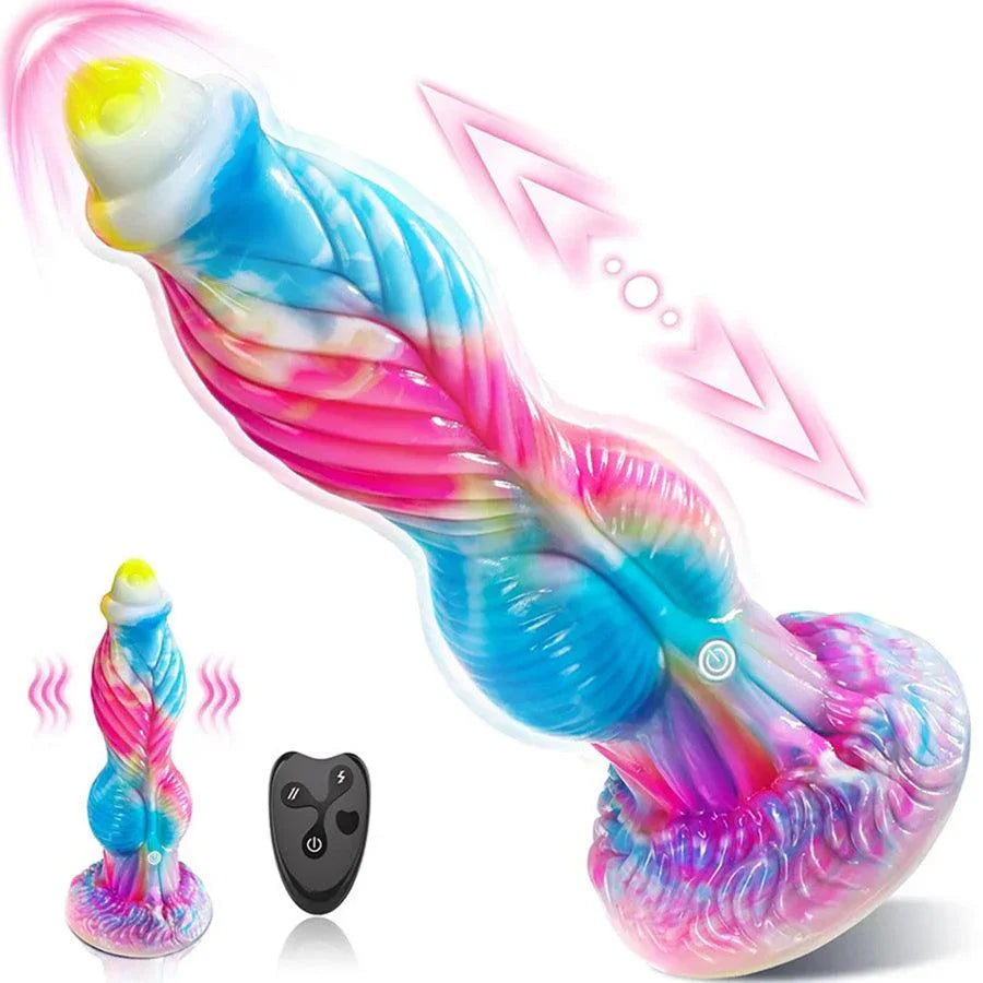Entdecken Sie den 10 Inches Remote Thrusting Knotted Dildo Vibrator für unvergleichliches Vergnügen und Komfort.