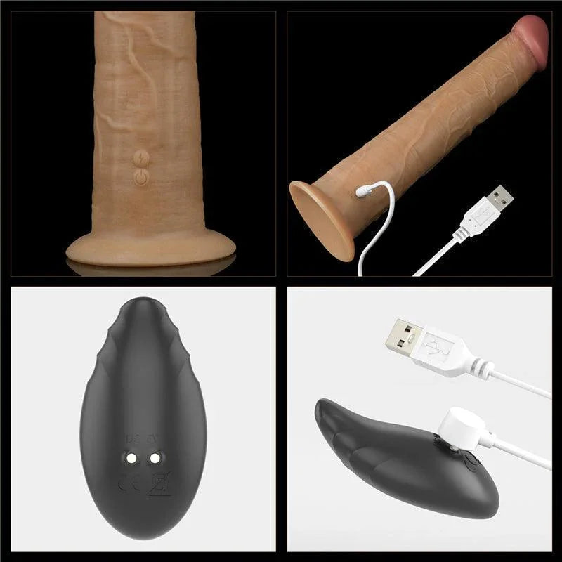 10 Inches Remote Control Dual Layered Silicone Dildo vibrator - xinghaoya official store