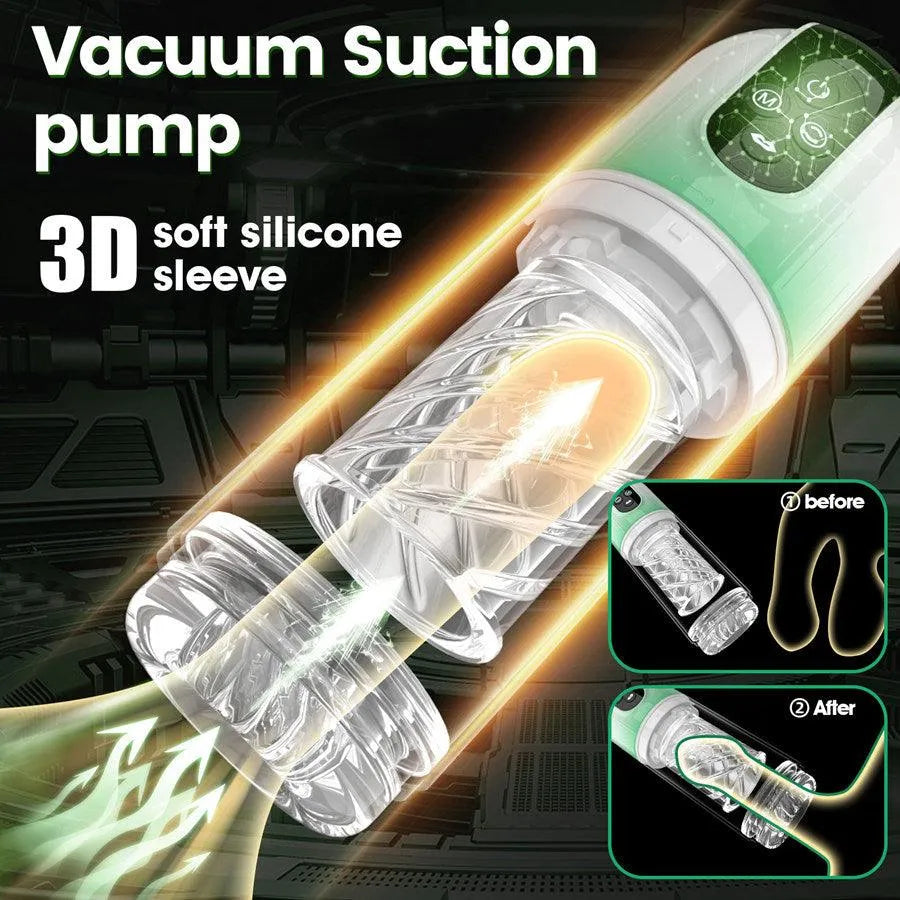 2-In-1 Sucking Rotating Male Masturbator Penis Enlargement Pump Mens Sex Toy - xinghaoya official store