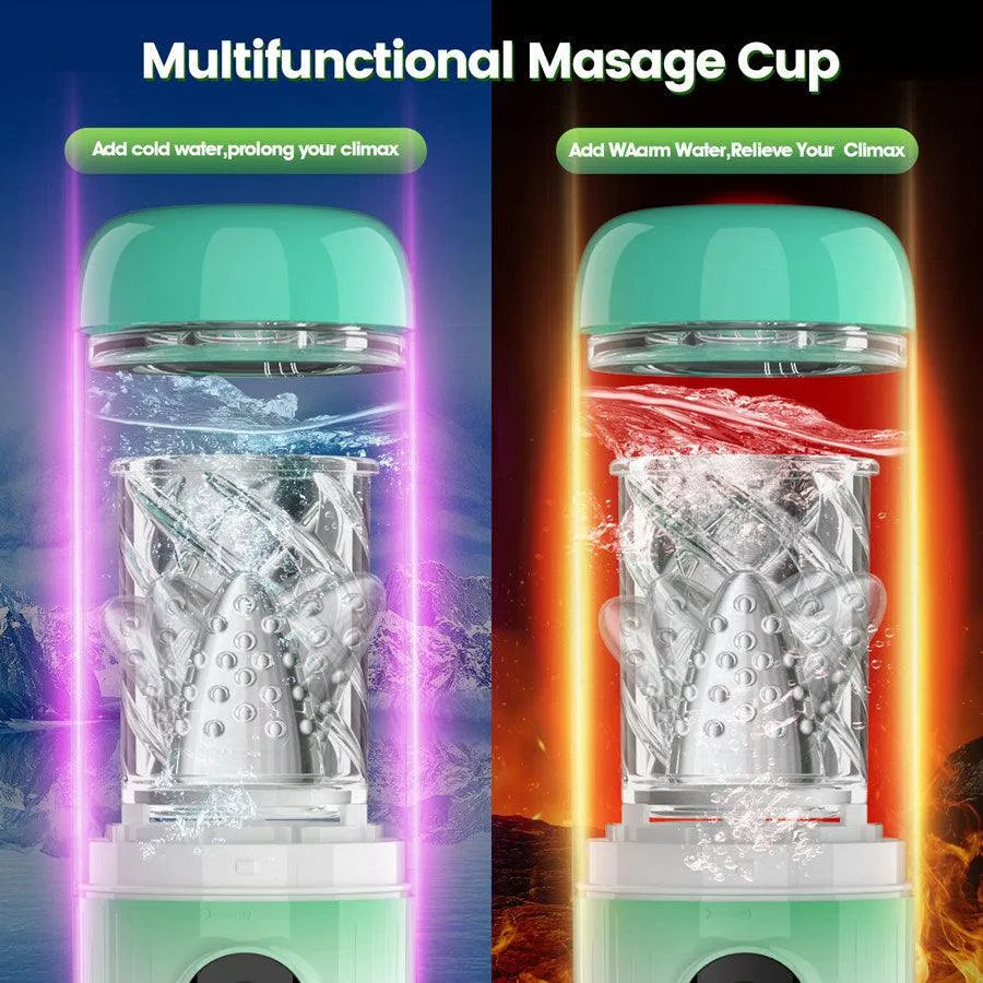 2-In-1 Sucking Rotating Male Masturbator Penis Enlargement Pump Mens Sex Toy - xinghaoya official store