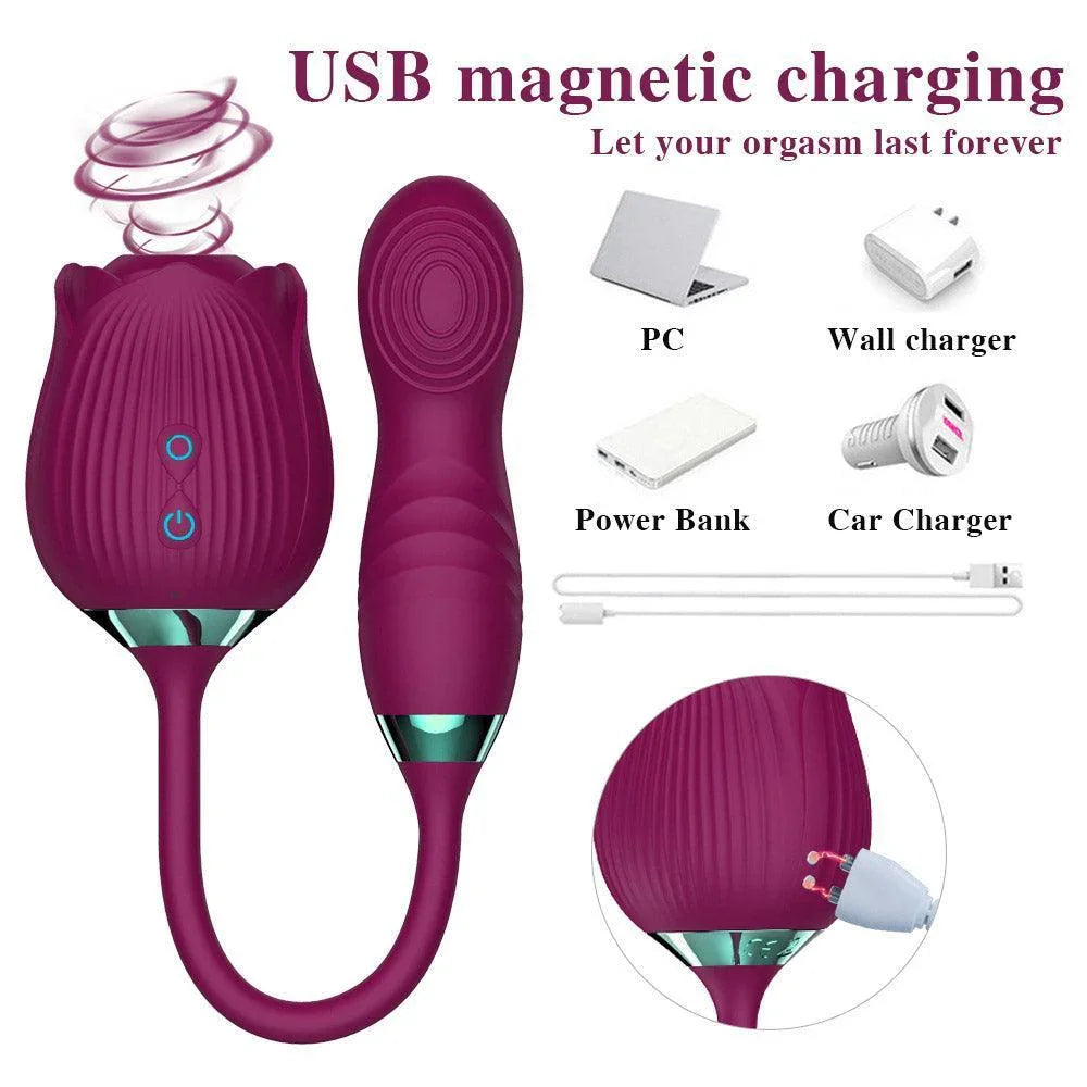 3 in 1 Rose Toy with Flapping Vibrator Xinghaoya 3 in 1 Rose Toy with Flapping Vibrator Xinghaoya