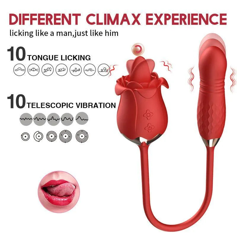 3 in 1 Thrusting Rose Vibrator Toy for Women Xinghaoya 3 in 1 Thrusting Rose Vibrator Toy for Women Xinghaoya