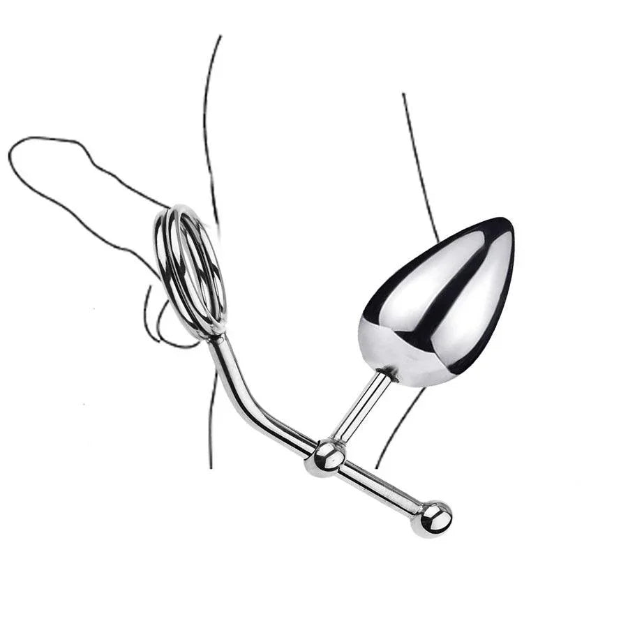 Adjustable Metal Anal Hook with Penis Ring Xinghaoya Adjustable Metal Anal Hook with Penis Ring Xinghaoya