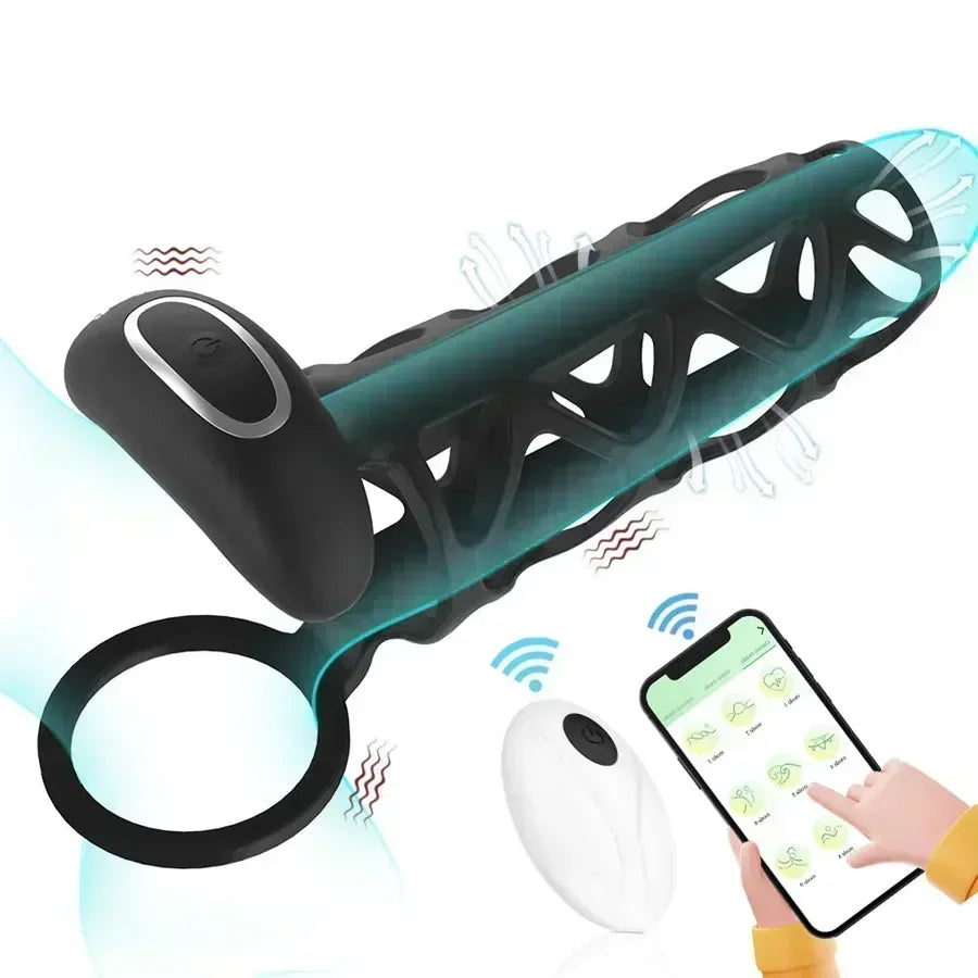 Smart App Control Vibrating Cock Sleeve Xinghaoya Smart App Control Vibrating Cock Sleeve Xinghaoya