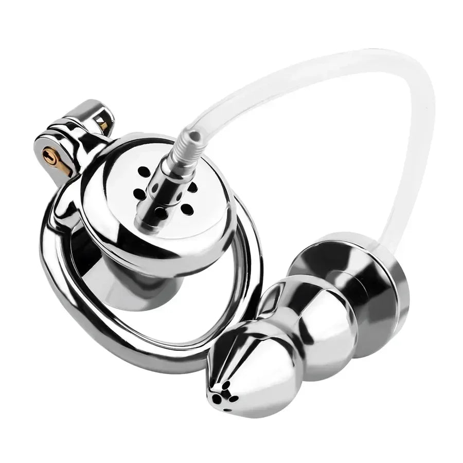 Flat Chastity Cage with Anal Plug Xinghaoya Flat Chastity Cage with Anal Plug Xinghaoya