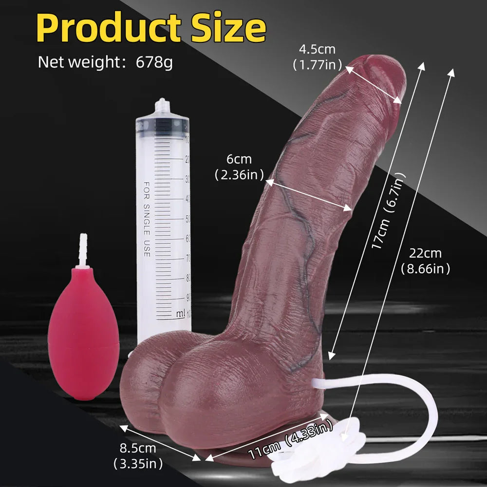 Xinghaoya weicher Silikon schwarzer spritzender Dildo