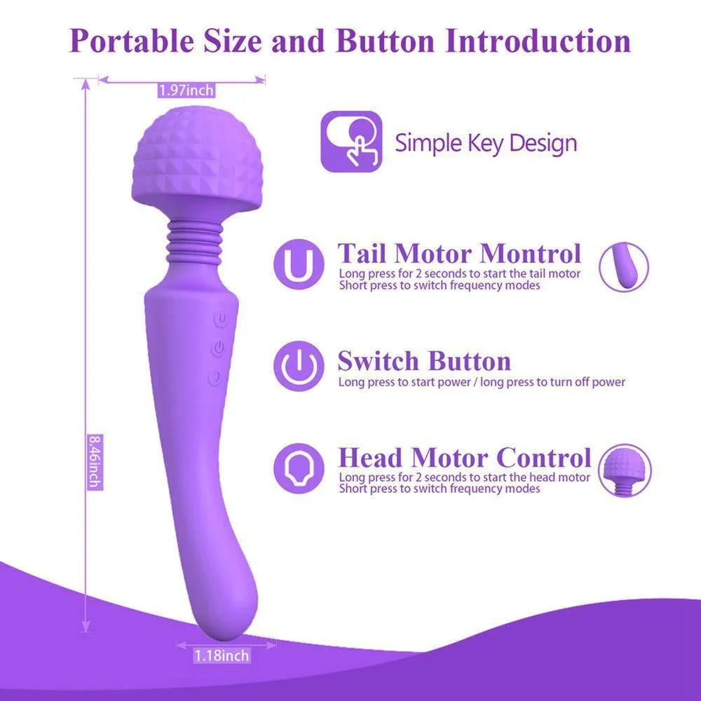 Double Heads Vibrating Wand Vibrator sex toys for women Xinghaoya Double Heads Vibrating Wand Vibrator sex toys for women Xinghaoya