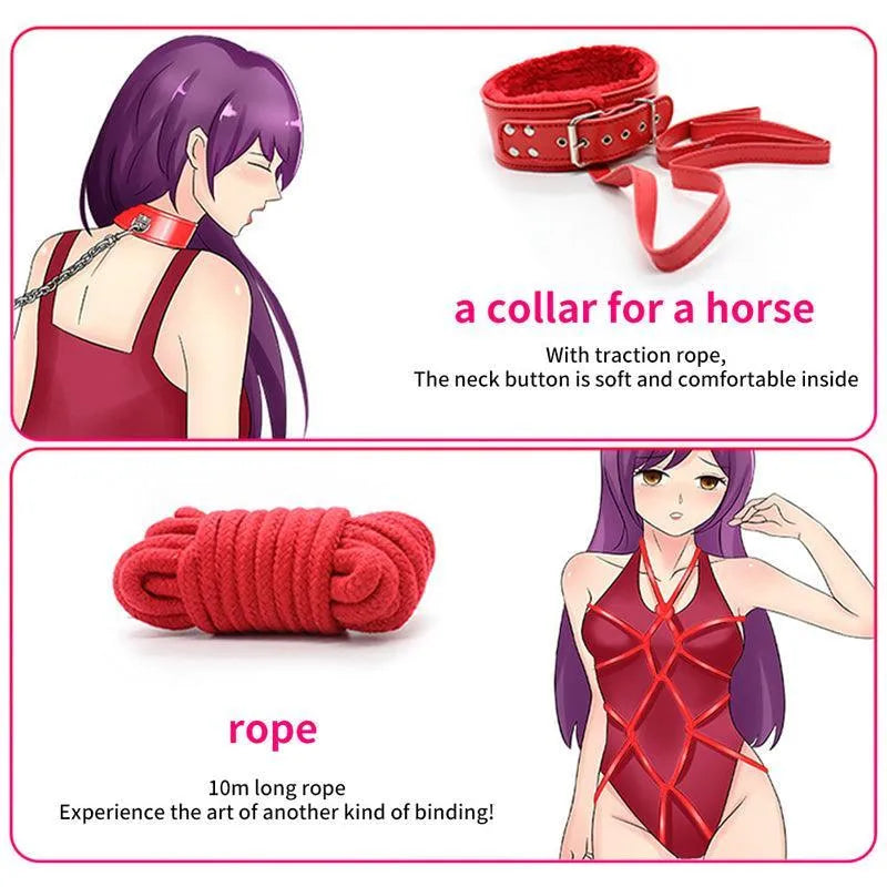 Leather BDSM Sexual Bondage Toys Sets for Extreme Kinky Sex - xinghaoya official store
