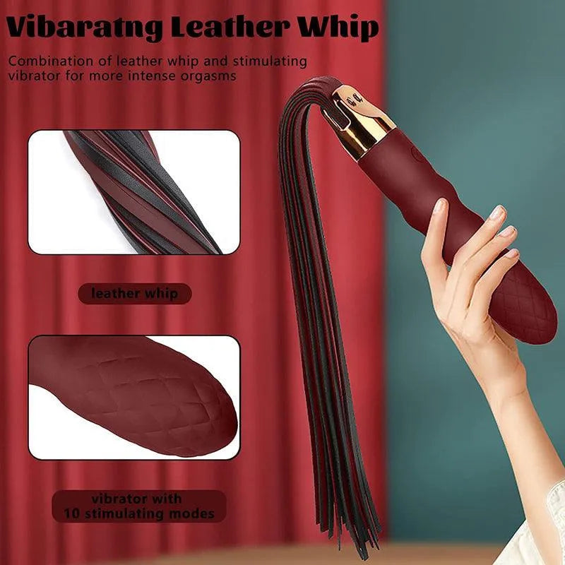 Leather Flogger Vibrator Whip Toy for Couples Xinghaoya Leather Flogger Vibrator Whip Toy for Couples Xinghaoya
