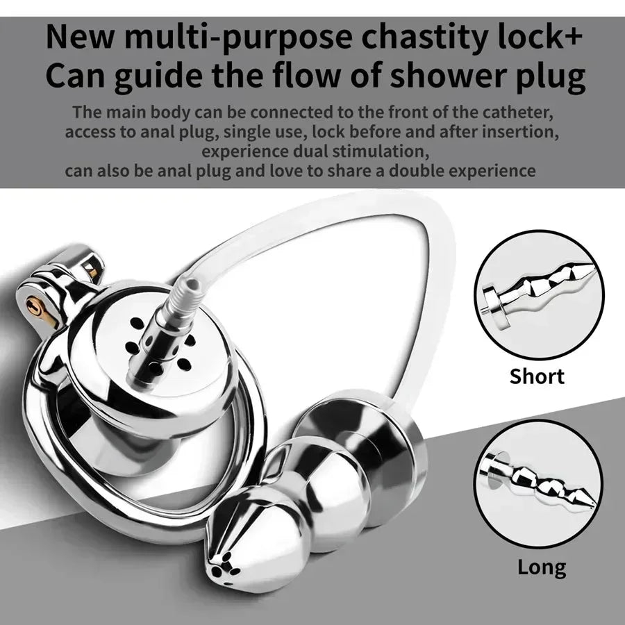 Flat Chastity Cage with Anal Plug Xinghaoya Flat Chastity Cage with Anal Plug Xinghaoya
