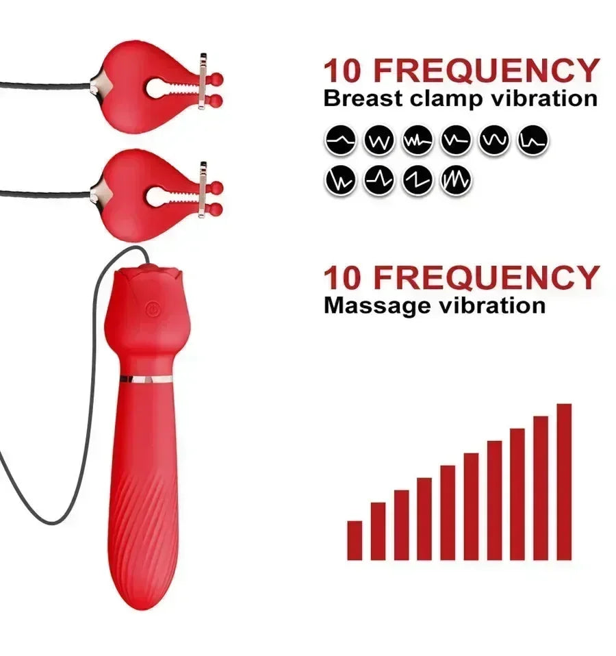 2-In-1 Rose Nipple Clamps Vibrator Xinghaoya 2-In-1 Rose Nipple Clamps Vibrator Xinghaoya