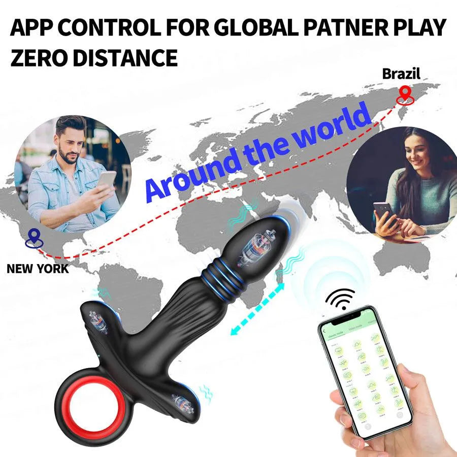 Remote Bluetooth Thrusting Butt Plug Vibrator Xinghaoya Remote Bluetooth Thrusting Butt Plug Vibrator Xinghaoya
