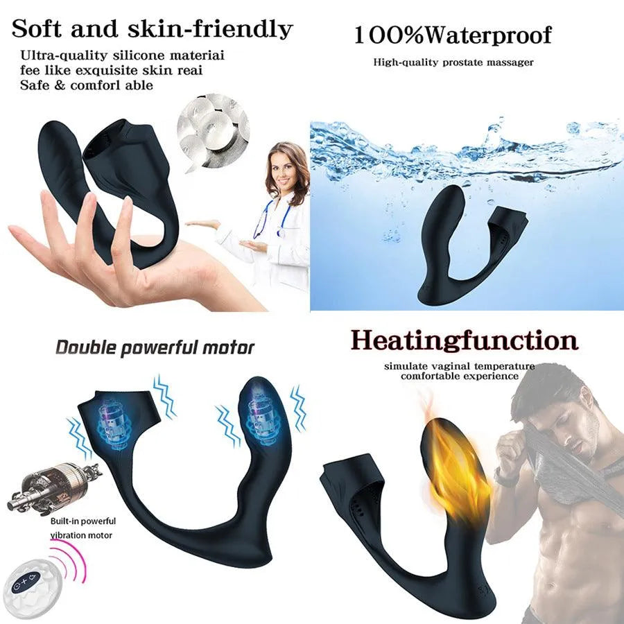 Remote Control Male Prostate Massager with Penis Ring Xinghaoya Remote Control Male Prostate Massager with Penis Ring Xinghaoya
