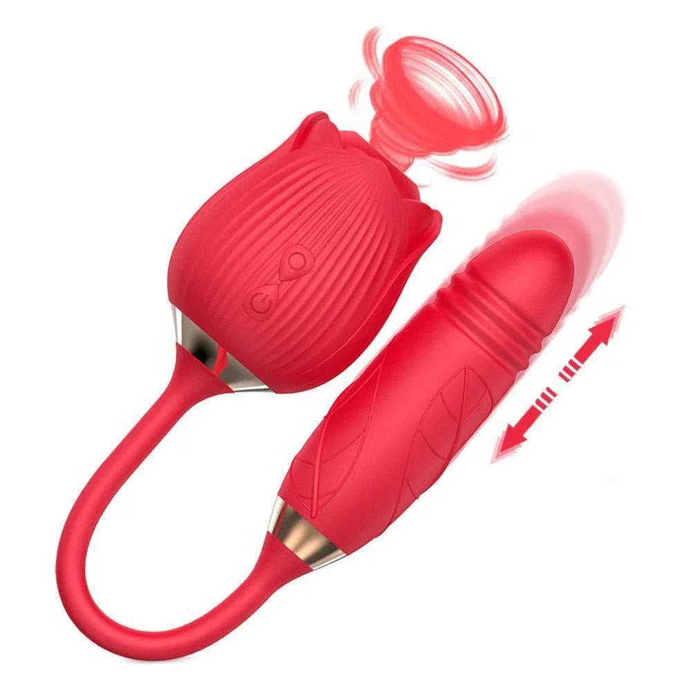Rose Clit Sucker with Thrusting Egg Vibrator Xinghaoya Rose Clit Sucker with Thrusting Egg Vibrator Xinghaoya