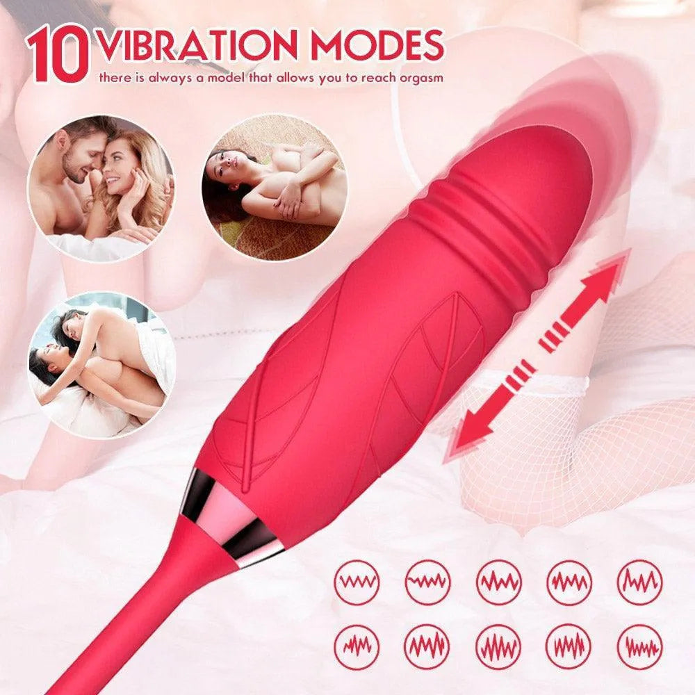 Rose Clit Sucker with Thrusting Egg Vibrator Xinghaoya Rose Clit Sucker with Thrusting Egg Vibrator Xinghaoya
