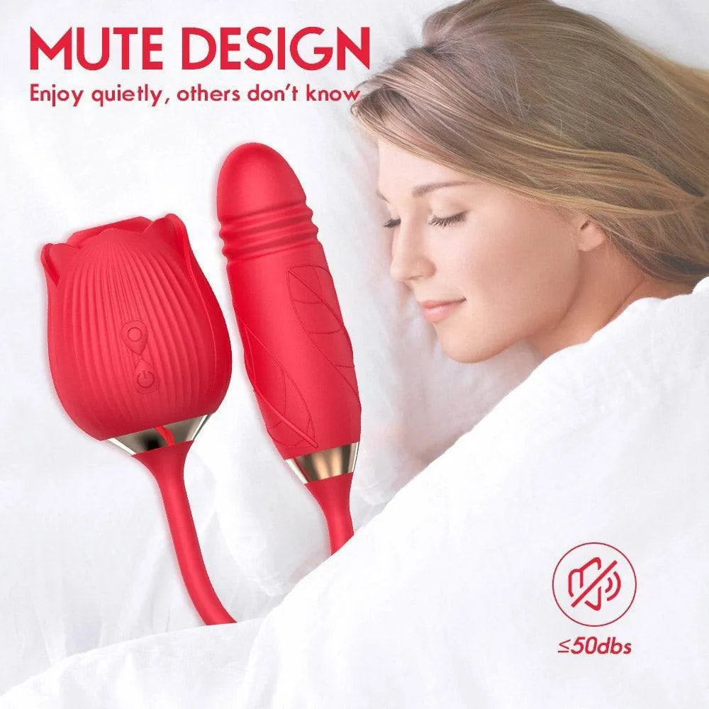 Rose Clit Sucker with Thrusting Egg Vibrator Xinghaoya Rose Clit Sucker with Thrusting Egg Vibrator Xinghaoya