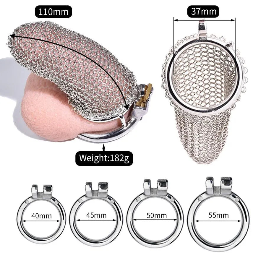 Stainless Steel Gauze Male Chastity Cage (Large) Xinghaoya Stainless Steel Gauze Male Chastity Cage (Large) Xinghaoya