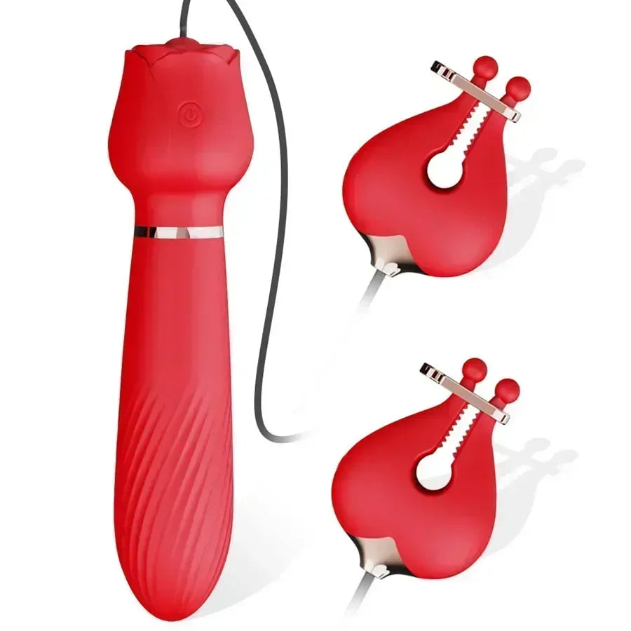 2-In-1 Rose Nipple Clamps Vibrator Xinghaoya 2-In-1 Rose Nipple Clamps Vibrator Xinghaoya