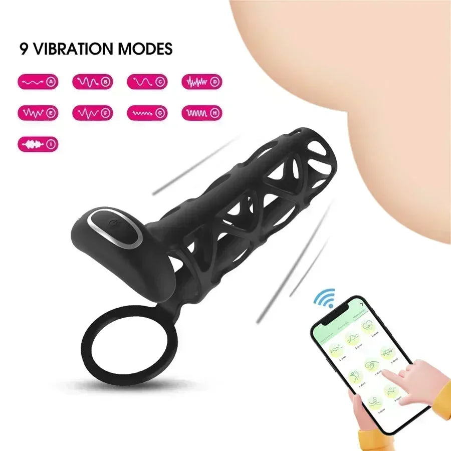 Smart App Control Vibrating Cock Sleeve Xinghaoya Smart App Control Vibrating Cock Sleeve Xinghaoya