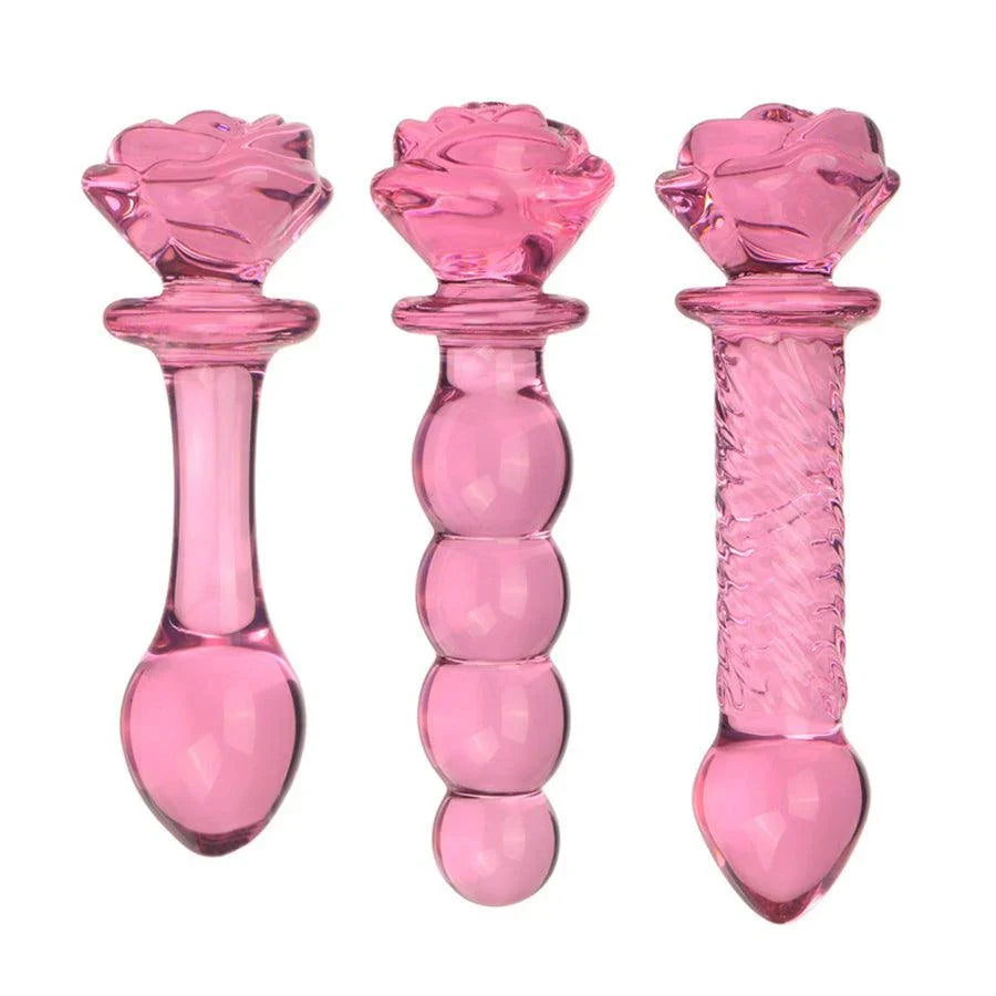 Xinghaoya Rose Flower Glass Butt Plugs Dildo Xinghaoya Rose Flower Glass Butt Plugs Dildo