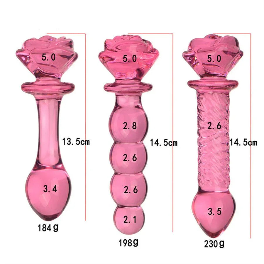 Xinghaoya Rose Flower Glass Butt Plugs Dildo Xinghaoya Rose Flower Glass Butt Plugs Dildo