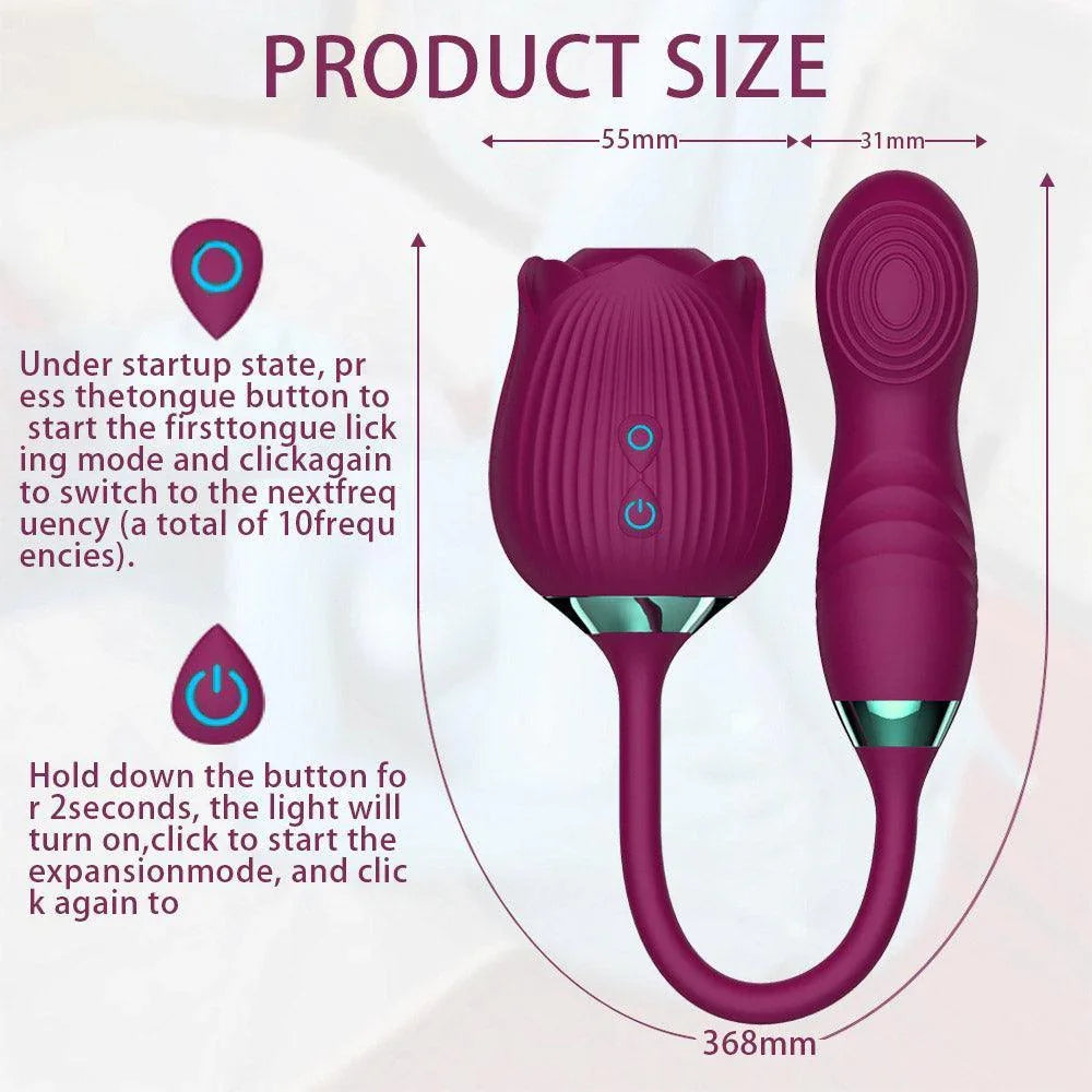 3 in 1 Rose Toy with Flapping Vibrator Xinghaoya 3 in 1 Rose Toy with Flapping Vibrator Xinghaoya