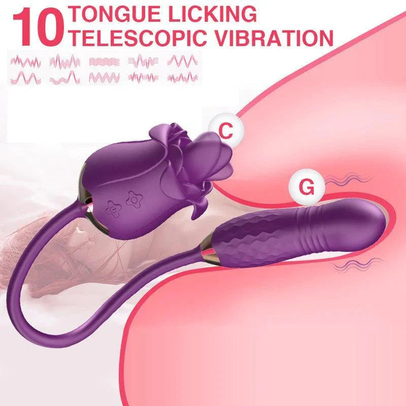 3 in 1 Thrusting Rose Vibrator Toy for Women Xinghaoya 3 in 1 Thrusting Rose Vibrator Toy for Women Xinghaoya
