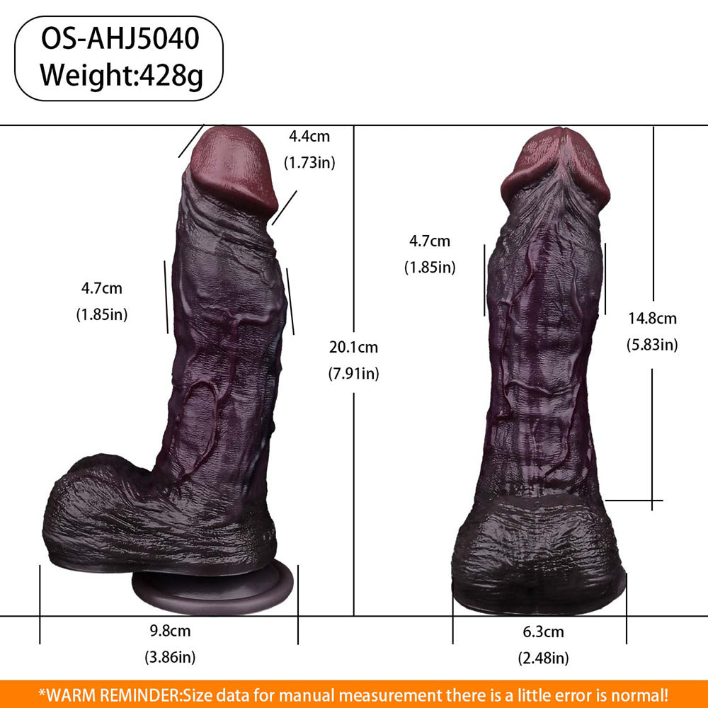 8 inch black dildo
