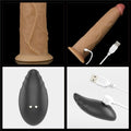 9 Inches Dual Layered Silicone Dildo Vibrator With Remote - xinghaoya official store
