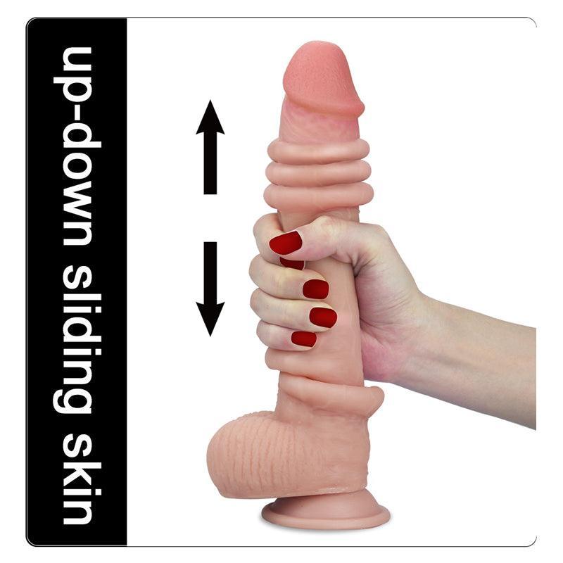 9 Inches Sliding Skin Dual Layer Dildo - xinghaoya official store