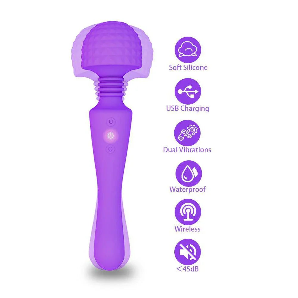 Double Heads Vibrating Wand Vibrator sex toys for women Xinghaoya Double Heads Vibrating Wand Vibrator sex toys for women Xinghaoya