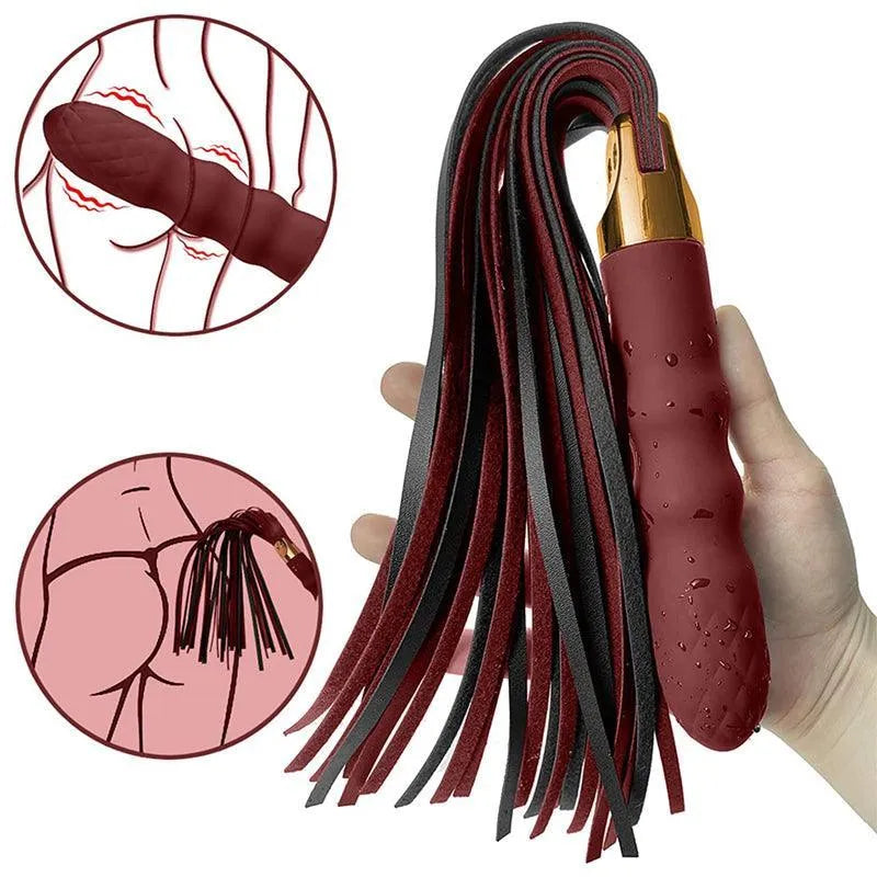 Leather Flogger Vibrator Whip Toy for Couples Xinghaoya Leather Flogger Vibrator Whip Toy for Couples Xinghaoya