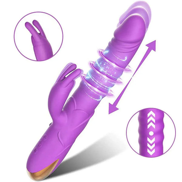 realistic rabbit vibrator 3-in-1 Realistic Dildo Rabbit Vibrator – Clit Bouncing, Tongue Flapping &  G-Spot Stimulation Adult Sex Toy for Women