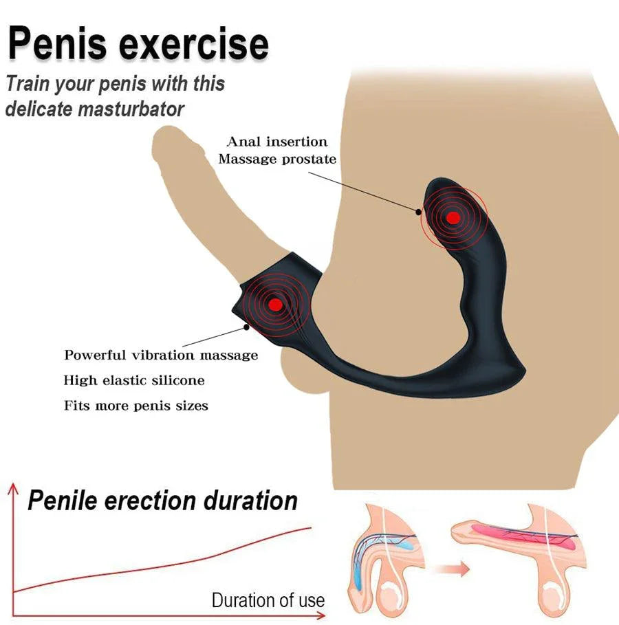 Remote Control Male Prostate Massager with Penis Ring Xinghaoya Remote Control Male Prostate Massager with Penis Ring Xinghaoya