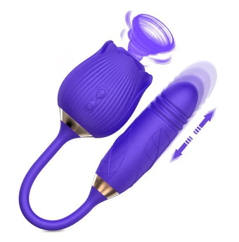 Rose Clit Sucker with Thrusting Egg Vibrator Xinghaoya Rose Clit Sucker with Thrusting Egg Vibrator Xinghaoya
