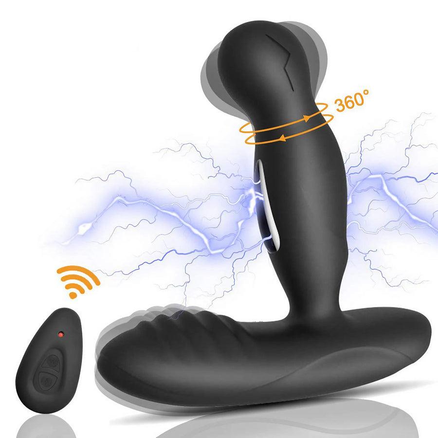 Remote Control Rotating Electric Pulse Prostate Massager Anal Vibrator Sex Toys for Men - xinghaoya official store