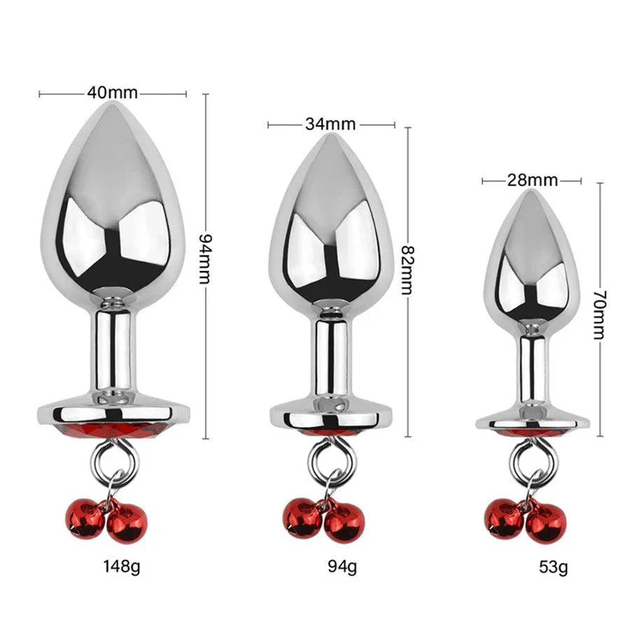 Stainless Steel Metal Butt Plugs with Bell Xinghaoya Stainless Steel Metal Butt Plugs with Bell Xinghaoya