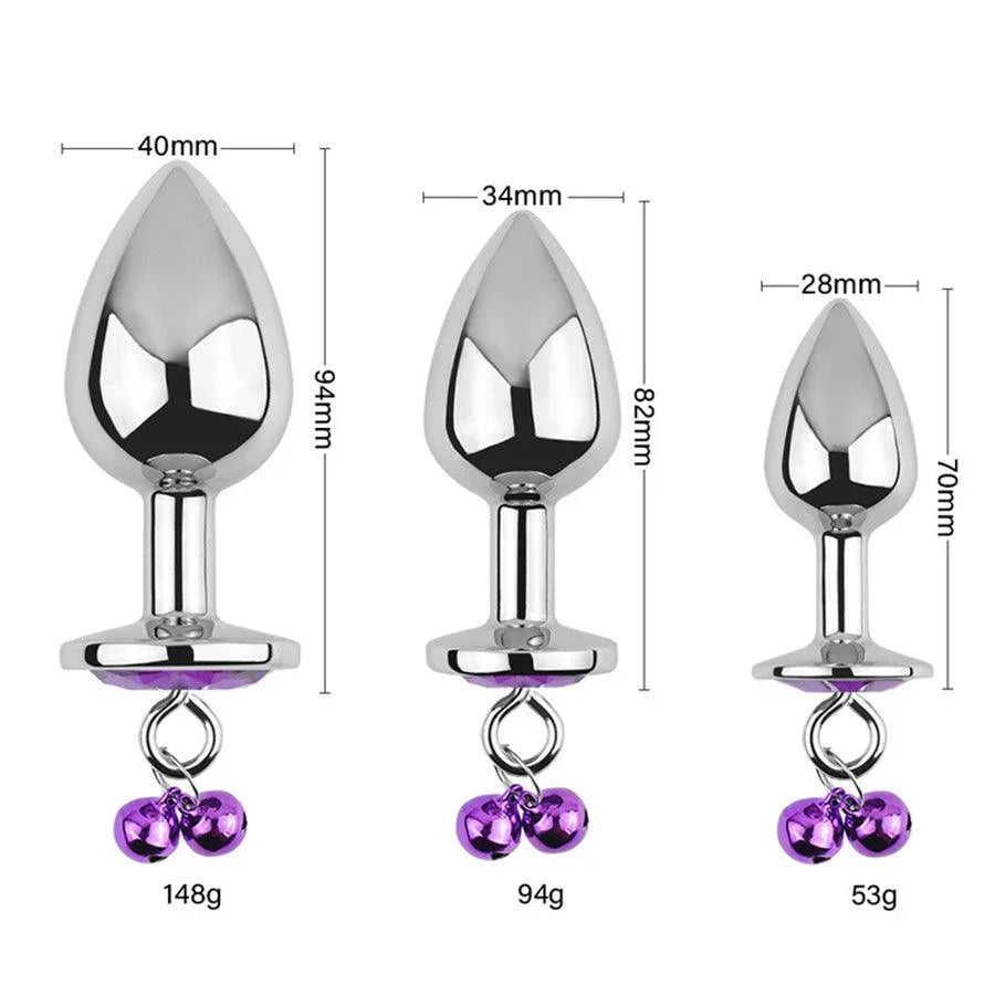 Stainless Steel Metal Butt Plugs with Bell Xinghaoya Stainless Steel Metal Butt Plugs with Bell Xinghaoya