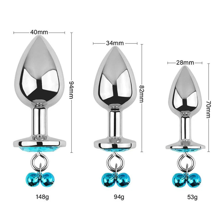 Stainless Steel Metal Butt Plugs with Bell Xinghaoya Stainless Steel Metal Butt Plugs with Bell Xinghaoya