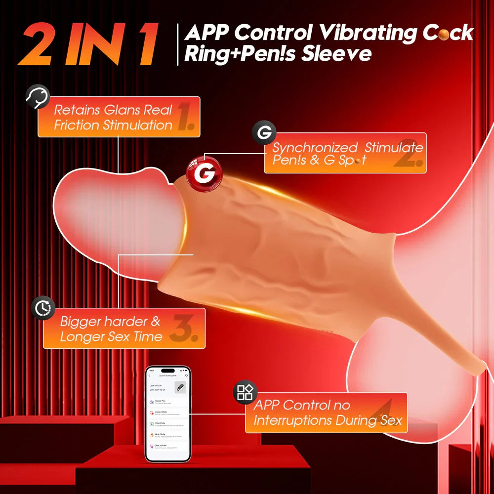 Xinghaoya APP Control Vibrating Cock Sleeve Xinghaoya APP Control Vibrating Cock Sleeve